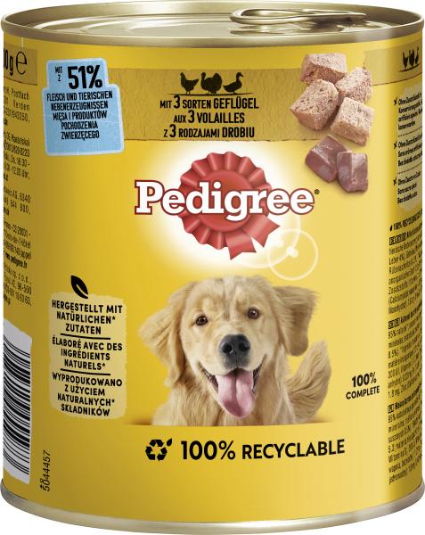 Pedigree Pastete mit 3 Sorten Geflügel von Pedigree