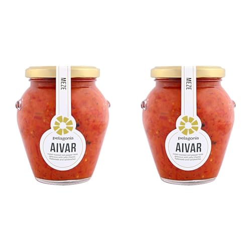 Pelagonia Aivar - ein fruchtiger, würziger Dip aus gerösteter roter Paprika und gerösteter Aubergine 1x 314g (Packung mit 2) von Pelagonia