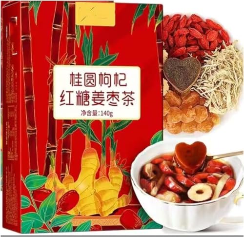 Ginger Jujube Tea With Brown Sugar, Brown Sugar Ginger Jujube Tea, Longan Wolfberry Black Sugar Tea,Red Dates Wolfberry And Ginger Tea,Chinese Tea,Nourish and Maintain Health (1 Box) von Pelinuar