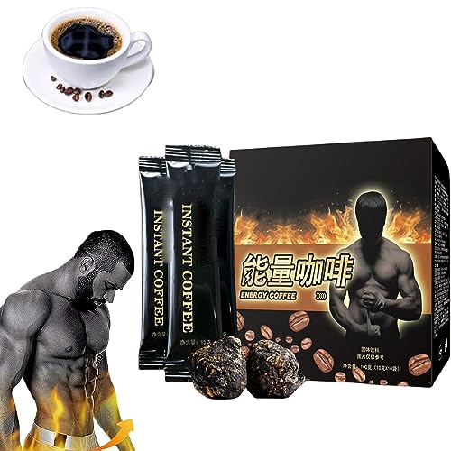 Schwarzer Maca Herren-Energiekaffee, Instant-Mischkaffee für Männer, Fokussiertes Natürliches Energieergänzungsmittel, Power-Männer von Pelinuar