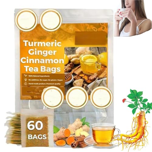 Turmeric Ginger Cinnamon Tea Bags,Turmeric Cinnamon Ginger Tea for Men Women,Support Health & Boost Energy (1 Box) von Pelinuar