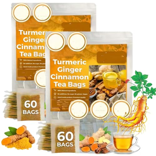 Turmeric Ginger Cinnamon Tea Bags,Turmeric Cinnamon Ginger Tea for Men Women,Support Health & Boost Energy (2 Box) von Pelinuar