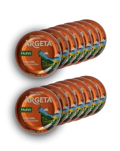 Argeta Huhn Aufstrich 14x95g - Cremiger Brotaufstrich - Keine Zusatzstoffe – Premium Aufstrich – 14 Dosen kulinarischer Aufstrich im Vorteilspack – Naturaroma – 1330 Gramm von Pellear