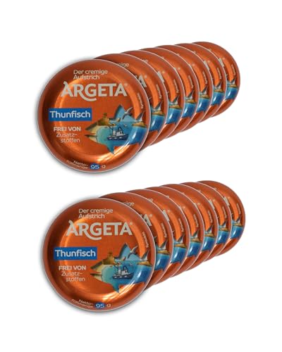 Argeta Thunfisch Aufstrich 14x95g - Cremiger Brotaufstrich - Keine Zusatzstoffe – Premium Aufstrich – 14 Dosen kulinarischer Aufstrich im Vorteilspack – Naturaroma – Thunfischsalat – 1330 Gramm Argeta Thunfisch Aufstrich 14x95g - Cremiger Brotaufstrich - Keine Zusatzstoffe – Premium Aufstrich – 14 Dosen kulinarischer Aufstrich im Vorteilspack – Naturaroma – Thunfischsalat – 1330 Gramm von Pellear