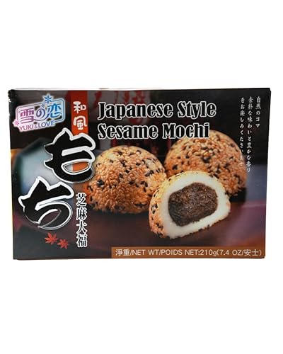 Mochi 2er Pack – Japanische Süßigkeiten – Mochi Reiskuchen mit Sesam – Asiatische Süßigkeiten – Asiatische Snacks – Yuki & Love Mochi – Pellear – Japanese Style – Reiskuchen – 2 x 210g Mochi von Pellear