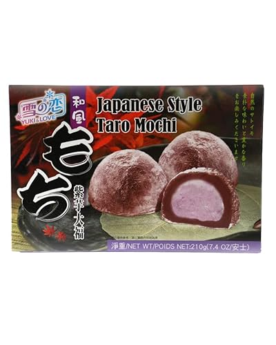 Mochi 2er Pack – Japanische Süßigkeiten – Mochi Reiskuchen mit Taro – Mochi Taro – Asiatische Süßigkeiten – Yuki & Love Mochi – Pellear – Japanese Style – Reiskuchen – 2 x 210g Mochi von Pellear