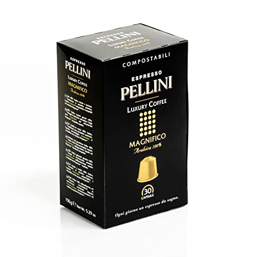 Espresso Luxury Coffee Magnifico, Kompatibel mit Nespresso, Selbstgeschützte kompostierbare Kapseln Espresso Luxury Coffee Magnifico, Kompatibel mit Nespresso, Selbstgeschützte kompostierbare Kapseln von Pellini