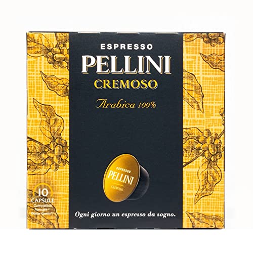 Pellini Cremoso 100% Arabica, 60 Kapseln Kompatibel mit Dolce Gusto, Cremig mit Blumigen und Fruchtigen Noten, 100% Arabica Mittlere Röstung, 6 Packungen mit je 10 Kapseln von Pellini