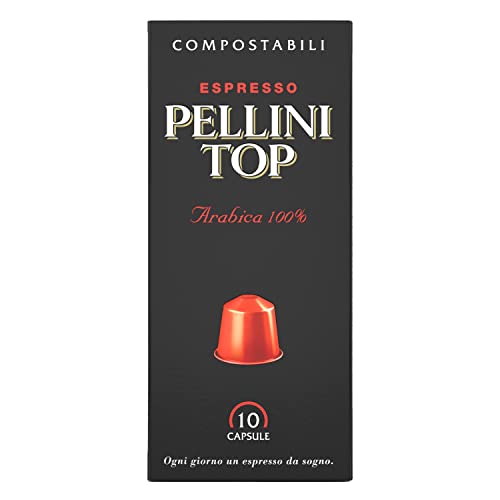 Pellini Kaffee Top 100% Arabica, 120 Nespresso-kompatible Kaffeekapseln mit Intensivem Aroma und Sanfter Röstung, Kompostierbar & Selbstschützend, 12 Packungen mit je 10 Kapseln Pellini Kaffee Top 100% Arabica, 120 Nespresso-kompatible Kaffeekapseln mit Intensivem Aroma und Sanfter Röstung, Kompostierbar & Selbstschützend, 12 Packungen mit je 10 Kapseln von Pellini