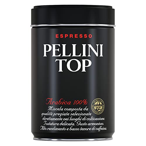 Pellini Kaffee Top 100% Arabica, Gemahlener Kaffee für die Kaffeemaschine mit Intensivem und Umhüllendem Aroma, 100% Arabica-Mischung, Zarte Röstung, 250g-Packung Pellini Kaffee Top 100% Arabica, Gemahlener Kaffee für die Kaffeemaschine mit Intensivem und Umhüllendem Aroma, 100% Arabica-Mischung, Zarte Röstung, 250g-Packung von Pellini