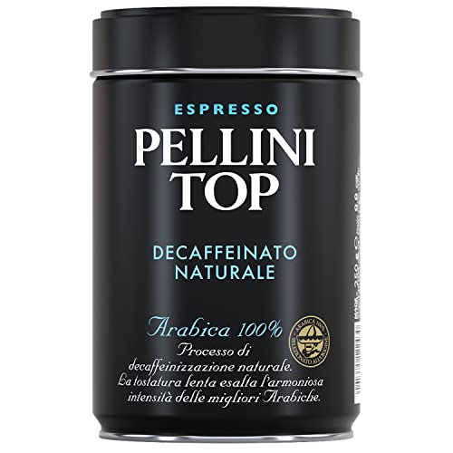 Pellini Top Decaffeinato Naturale, Koffeinfrei Gemahlener Kaffee für die Kaffeemaschine mit Karamell- und Schokoladennoten, 100% Arabica Mischung, 250g Packung Pellini Top Decaffeinato Naturale, Koffeinfrei Gemahlener Kaffee für die Kaffeemaschine mit Karamell- und Schokoladennoten, 100% Arabica Mischung, 250g Packung von Pellini