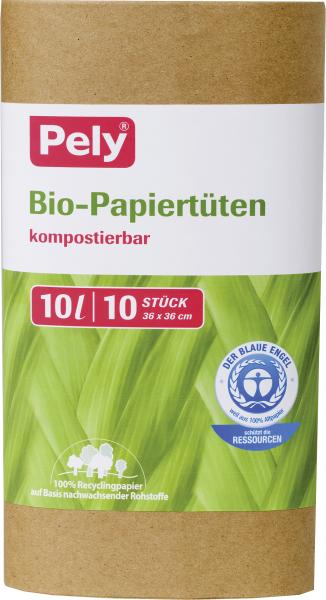 Pely kompostierbare Bio-Papiertüten 10 Liter von Pely