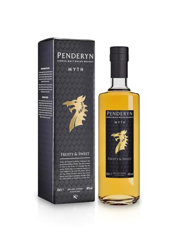 Penderyn Myth Single Malt Whisky aus Wales- Ausgezeichneter Whisky in der Geschenkpackung mit 40% vol. (1 x 0,7l) von Penderyn