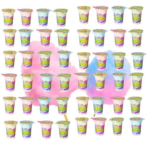 AHA Zuckerwatte 4 bunte Sorten, 48 x 20g im Becher, Vorteilspack, 4 Geschmackssorten Cup Mix - Apfel, Banane, Erdbeere, Tutti Frutti (jeweils 12 Becher) von Peo's