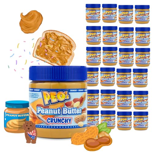 PEO's 24 x 340g Erdnussbutter Crunchy | Natürliche Peanut Butter aus gerösteten Erdnusskernen | Leckere Erdnussmus mit vollem und cremigen Geschmack | 24er Vorteilspack PEO's 24 x 340g Erdnussbutter Crunchy | Natürliche Peanut Butter aus gerösteten Erdnusskernen | Leckere Erdnussmus mit vollem und cremigen Geschmack | 24er Vorteilspack von Peo's