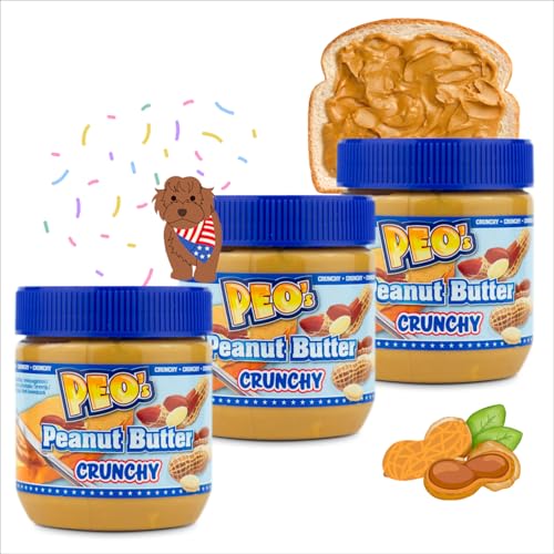PEO's 3 x 340g Erdnussbutter Crunchy | Natürliche Peanutbutter aus gerösteten Erdnusskernen | Leckere Erdnusscreme mit vollem Geschmack PEO's 3 x 340g Erdnussbutter Crunchy | Natürliche Peanutbutter aus gerösteten Erdnusskernen | Leckere Erdnusscreme mit vollem Geschmack von Peo's