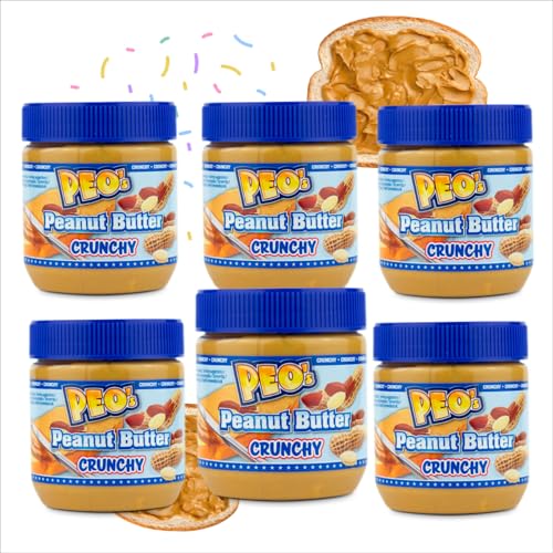 PEO's 6 x 340g Erdnussbutter Crunchy | Natürliche Peanut Butter aus gerösteten Erdnusskernen | Leckere Erdnusspaste mit vollem Geschmack PEO's 6 x 340g Erdnussbutter Crunchy | Natürliche Peanut Butter aus gerösteten Erdnusskernen | Leckere Erdnusspaste mit vollem Geschmack von Peo's