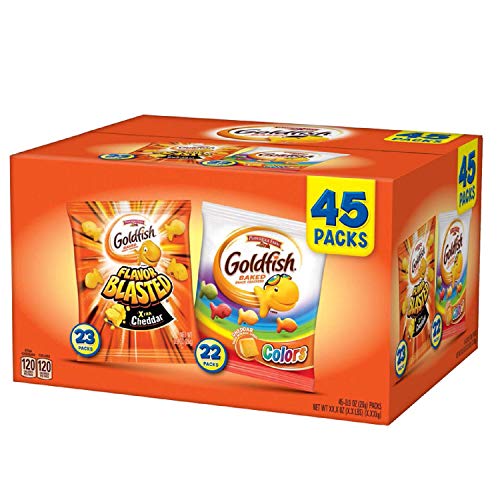 45 Pack- Pepperidge Farm Goldfish Baked Cheddar Snack Crackers Variety Pack, 26g Packs … von Goldfish