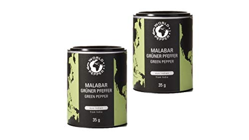 Grüner Pfeffer aus Malabar - World of Pepper - 2x 35g - grüne Pfefferkörner aus von der Küste Indiens - Premium Qualität mit Zufriedenheitsgarantie von Pepperworld