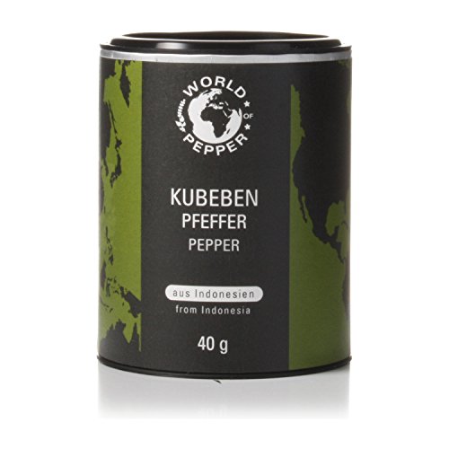 Kubebenpfeffer - World of Pepper - 40g - schwarze Pfefferkörner - Schwarzpfeffer aus Indonesien - Premium Qualität mit Zufriedenheitsgarantie von Pepperworld