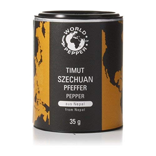Nepalesischer Szechuan Pfeffer aus Timut - World of Pepper - 35g - schwarzbraune Pfefferkörner - Timut Pfeffer - Premium Qualität mit Zufriedenheitsgarantie von Pepperworld