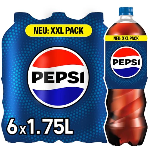 Pepsi Cola, Das Original von Pepsi, Koffeinhaltige Cola in Flaschen aus 100% recyceltem Material, EINWEG (6 x 1.75 l) von Pepsi