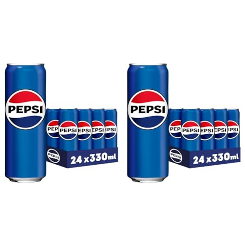 Pepsi Cola, Das Original von Pepsi, Koffeinhaltige Cola in der Dose, EINWEG Dose (24 x 0.33 l) (Verpackungsdesign kann abweichen) (Packung mit 2) von Pepsi