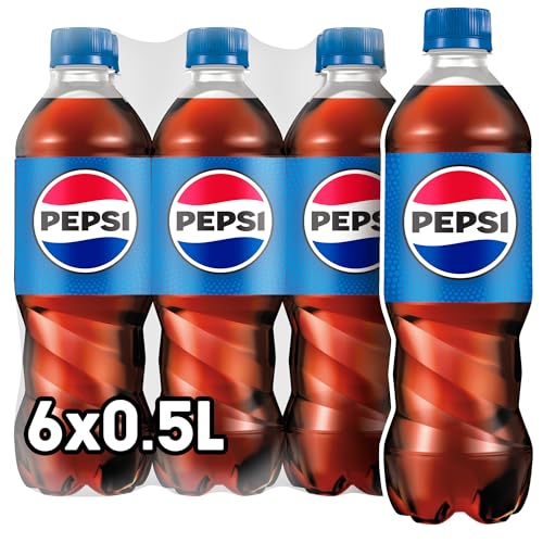 Pepsi Cola, Das Original von Pepsi, Koffeinhaltige Cola in der Flasche, EINWEG (6 x 0.5 l) (Verpackungsdesign kann abweichen) von Pepsi