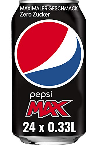 Pepsi Max, Das zuckerfreie Erfrischungsgetränk von Pepsi ohne Kalorien, Koffeinhaltige Cola in der Dose (24 x 0,33l) von Pepsi
