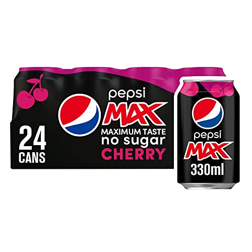 Pepsi Max Cherry Cola 24x 330ml - Colahaltiges Erfrischungsgetränk mit Kirsch-Flavour von Pepsi