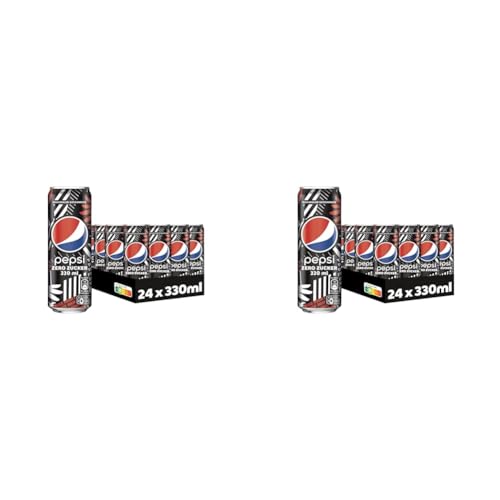 Pepsi Zero Zucker [Eintracht Frankfurt Edition] Das zuckerfreie Erfrischungsgetränk von Pepsi ohne Kalorien, Koffeinhaltige Cola in der Dose, EINWEG Dose (24 x 0,33 l) (Packung mit 2) von Pepsi