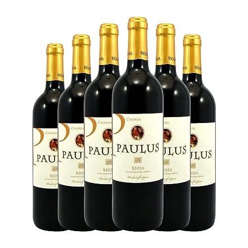 Paulus Tempranillo Rioja Alterung 75 cl Rotwein (Schachtel mit 6 Flaschen von 75 cl) von Pequeños Productores