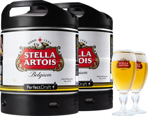 Paket 2 Fässer 6L + 2 Gläser - 10e Pfand inklusive (Stella Artois) von PerfectDraft
