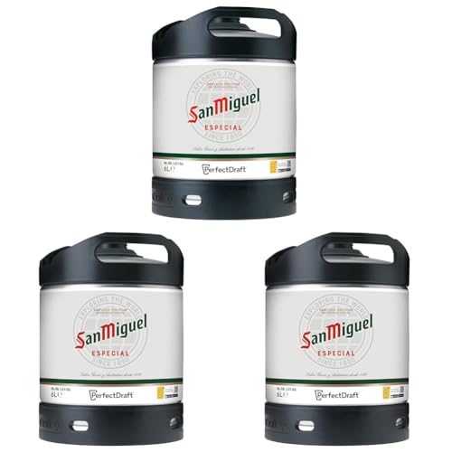 PerfectDraft San Miguel, Internationales Premium Lagerbier aus Spanien, (1 x 6l) MEHRWEG Fassbier (Packung mit 3) von PerfectDraft