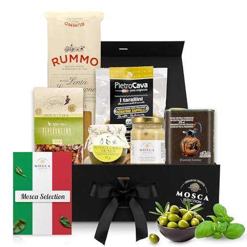 Geschenkset Mosca Selection: Hochwertige Feinkost mit Pasta, Pesto, Trüffelbutter, Gewürzen & Olivenöl - Die perfekte Geschenkidee für Gourmets von Perfekto24