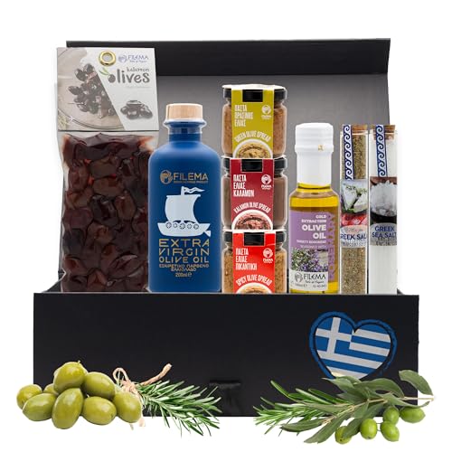 Griechisches Feinkost Geschenkset – Extra Natives Olivenöl, Kalamon Oliven, Olivenpaste & Meersalz | Gourmet Set aus Kreta in edler Geschenkbox | Perfekt für Feinschmecker & mediterrane Küche Griechisches Feinkost Geschenkset – Extra Natives Olivenöl, Kalamon Oliven, Olivenpaste & Meersalz | Gourmet Set aus Kreta in edler Geschenkbox | Perfekt für Feinschmecker & mediterrane Küche von Perfekto24