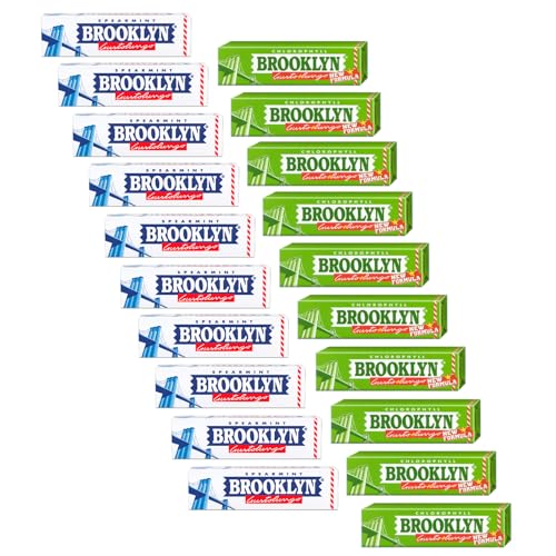 Brooklyn® | Brooklyn Gustolungo Grüne Minze | Brooklyn Gustolungo Chlorophyll-Aroma | Kaugummi in Streifen – insgesamt 20 Stück von Perfetti Van Melle