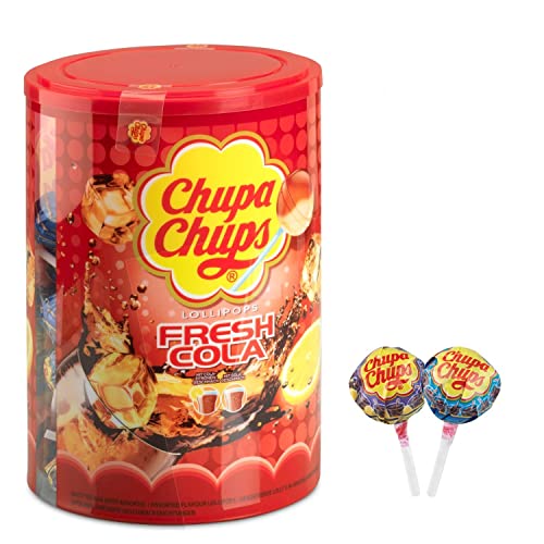 Chupa Chups Lutscher | Lollie Cola | Chupa Chups Ständer | Lutscher Großpackung | 100 Pack | 1200 Gram Total von Chupa Chups