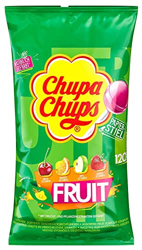 Chupa Chups Lutscher | Lollie Obst | Chupa Chups Ständer | Lutscher Großpackung | 120 Pack | 1440 Gram Total von Chupa Chups
