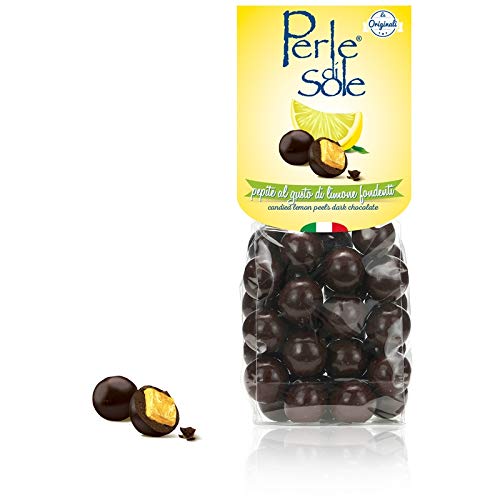 Kandierte Zitronenschalen dunkle Schokolade - Perle di Sole - Angebot 6 Stück von Perle di Sole