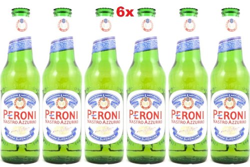 6 x Peroni Nastro Azzurro Bier - 330ml Original Italienisches Bier von Peroni
