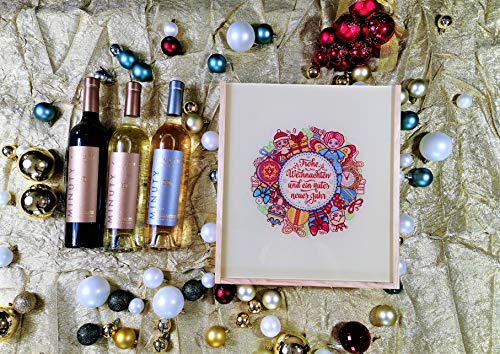 Weihnachtsweine Box " festlich" + 3 Flaschen Minuty Prestige Rosé und Rot und Weiß von Wine And More