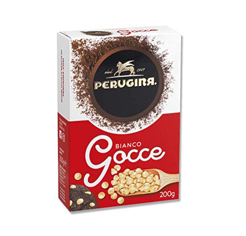 3x Perugina Gocce di Cioccolato Bianco Weiße Schokoladentropfen Gebäck Zutaten 200g Süße Dekoration Gluten-frei 100% Italienisches Produkt von Perugina