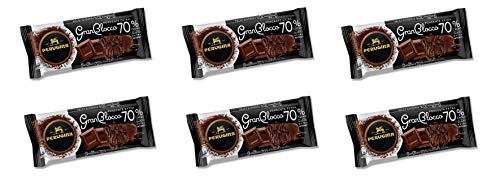 6x Perugina Gran Blocco Cioccolato Fondente extra dunkle Schokolade 70% Kakao extra intensiver Geschmack 150g Schokoladentafel Gluten-frei von Perugina