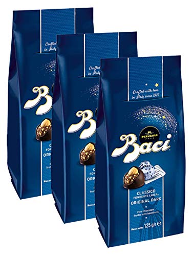 BACI Premium Beutel, 10 Pralinen mit dunkler Schokolade und Haselnussfüllung, 3er Pack (3 x 125g) von BACI LINGERIE