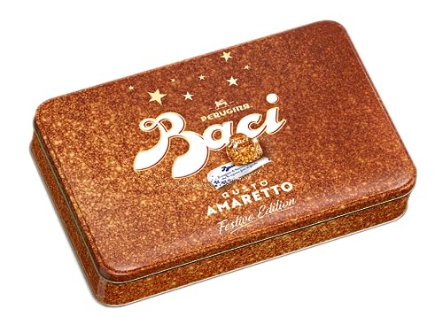 Baci® Perugina® Praline Metallbox Weihnachten mit Amaretto Aroma und Mandelstückchen 250g von Perugina