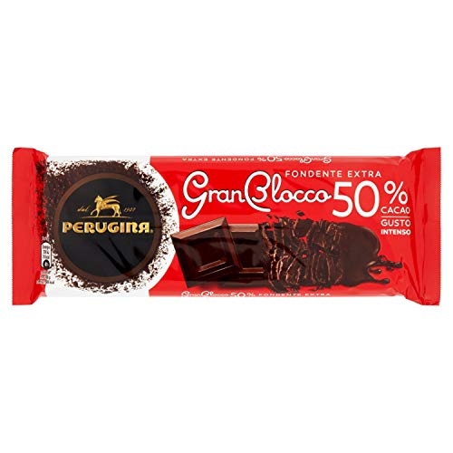 Perugina Gran Blocco Cioccolato Fondente extra dunkle Schokolade 50% Kakao intensiver Geschmack 150g Schokoladentafel Schokoladenriegel Gluten-frei von Perugina