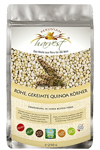 UHTCO Peruvian Harvest Rohe, gekeimte Quinoa Körner, 250g | Das Beste aus Peru für die Welt | BIO von UHTCO