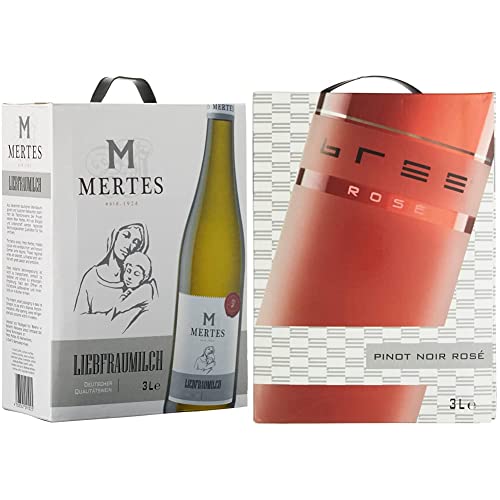 Peter Mertes Liebfraumilch Qualitätswein lieblich Bag-in-box (1 x 3 l) | 1er Pack & Bree Pinot Noir Rosé Qualitätswein feinherb aus Deutschland, Bag-in-Box (1 x 3 l) von Peter Mertes