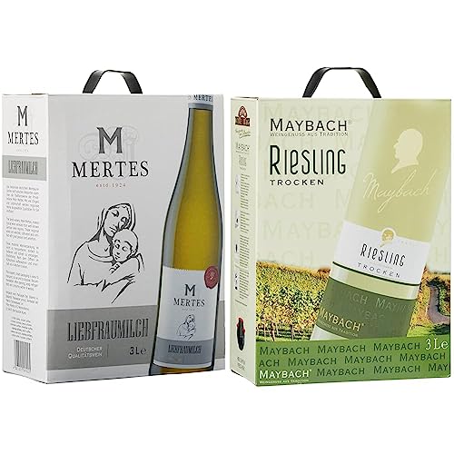 Peter Mertes Liebfraumilch Qualitätswein lieblich Bag-in-box (1 x 3 l) | 1er Pack & Maybach Riesling Trocken (1 x 3 l) von Peter Mertes